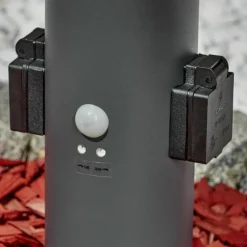 hofstein Borne lumineuse Dakar Anthracite, 1 lumière, Détecteur de mouvement