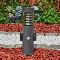 hofstein Borne lumineuse Dakar Anthracite, 1 lumière, Détecteur de mouvement