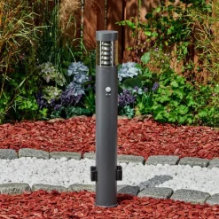 hofstein Borne lumineuse Dakar Anthracite, 1 lumière, Détecteur de mouvement