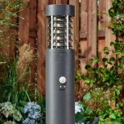 hofstein Borne lumineuse Dakar Anthracite, 1 lumière, Détecteur de mouvement