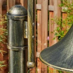 Luminaires Rustiques-hofstein Borne lumineuse Elgin Brun, Or, Noir, 1 lumière