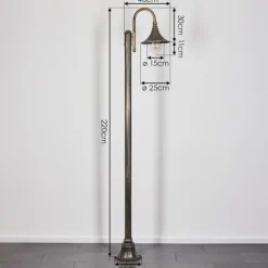 Luminaires Rustiques-hofstein Borne lumineuse Elgin Brun, Or, Noir, 1 lumière