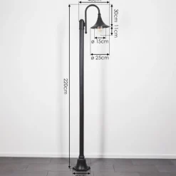 Luminaires Rustiques-hofstein Borne lumineuse Elgin Noir, 1 lumière