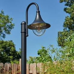 Luminaires Rustiques-hofstein Borne lumineuse Elgin Noir, 1 lumière