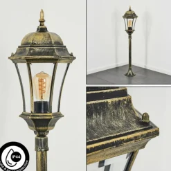 Luminaires Rustiques-hofstein Borne lumineuse Etoe Brun, Or, Noir, 1 lumière