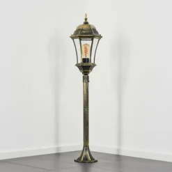 Luminaires Rustiques-hofstein Borne lumineuse Etoe Brun, Or, Noir, 1 lumière