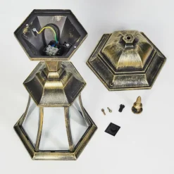 Luminaires Rustiques-hofstein Borne lumineuse Etoe Brun, Or, Noir, 1 lumière