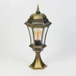 Luminaires Rustiques-hofstein Borne lumineuse Etoe Brun, Or, Noir, 1 lumière