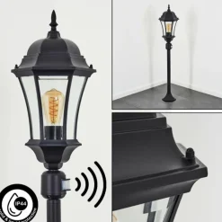 Luminaires Rustiques-hofstein Borne lumineuse Etoe Noir, 1 lumière, Détecteur de mouvement