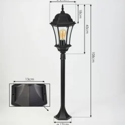 Luminaires Rustiques-hofstein Borne lumineuse Etoe Noir, 1 lumière