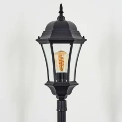 Luminaires Rustiques-hofstein Borne lumineuse Etoe Noir, 1 lumière