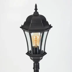 Luminaires Rustiques-hofstein Borne lumineuse Etoe Noir, 1 lumière