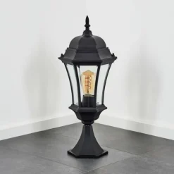 Luminaires Rustiques-hofstein Borne lumineuse Etoe Noir, 1 lumière