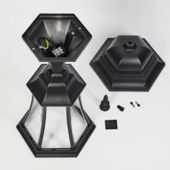 Luminaires Rustiques-hofstein Borne lumineuse Etoe Noir, 1 lumière