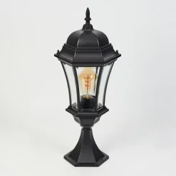 Luminaires Rustiques-hofstein Borne lumineuse Etoe Noir, 1 lumière