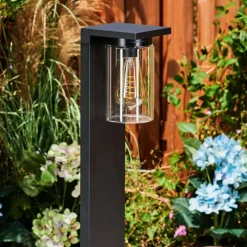 hofstein Borne lumineuse Foley Noir, 1 lumière