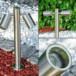 hofstein Borne lumineuse Froslev LED Chrome, 2 lumières