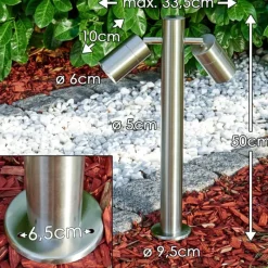 hofstein Borne lumineuse Froslev LED Chrome, 2 lumières