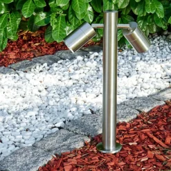 hofstein Borne lumineuse Froslev LED Chrome, 2 lumières