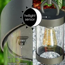 hofstein Borne lumineuse Fulham Anthracite, 1 lumière