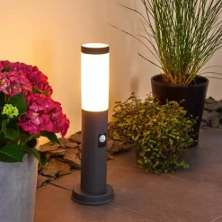 hofstein Borne lumineuse Gaborone Anthracite, 1 lumière, Détecteur de mouvement