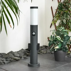 hofstein Borne lumineuse Gaborone Anthracite, 1 lumière, Détecteur de mouvement