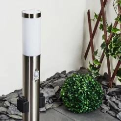 hofstein Borne lumineuse Gaborone LED Nickel mat, 1 lumière, Détecteur de mouvement