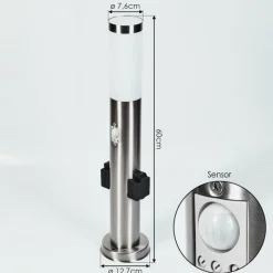 hofstein Borne lumineuse Gaborone LED Nickel mat, 1 lumière, Détecteur de mouvement