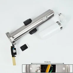 hofstein Borne lumineuse Gaborone LED Nickel mat, 1 lumière, Détecteur de mouvement