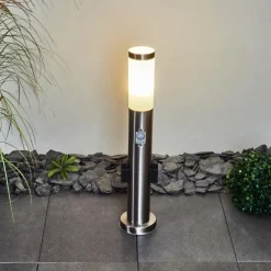 hofstein Borne lumineuse Gaborone LED Nickel mat, 1 lumière, Détecteur de mouvement