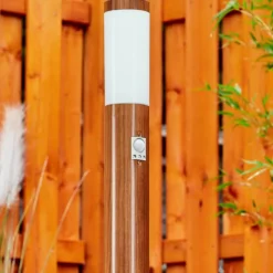 hofstein Borne lumineuse Gaborone Brun, Couleur bois, 1 lumière, Détecteur de mouvement