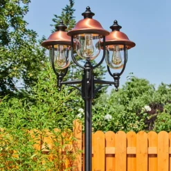 hofstein Borne lumineuse Gascon Noir, 3 lumières