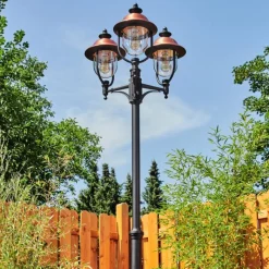 hofstein Borne lumineuse Gascon Noir, 3 lumières