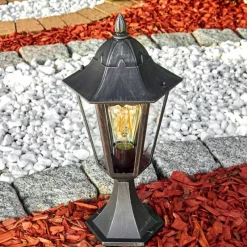 Luminaires Rustiques-hofstein Borne lumineuse Gilze Noir, 1 lumière