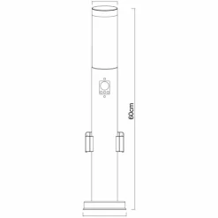 Luminaires Globo Lighting Borne lumineuse Globo BOSTON Anthracite, 1 lumière, Détecteur de mouvement