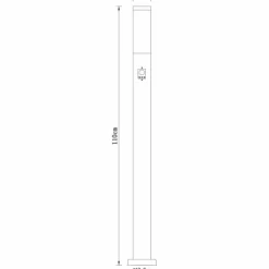 Luminaires Globo Lighting Borne lumineuse Globo BOSTON Anthracite, 1 lumière, Détecteur de mouvement