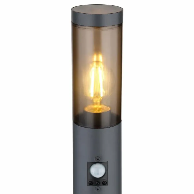 Suspension Verre Fumé-Luminaires Globo Lighting Borne lumineuse Globo BOSTON Anthracite, 1 lumière, Détecteur de mouvement