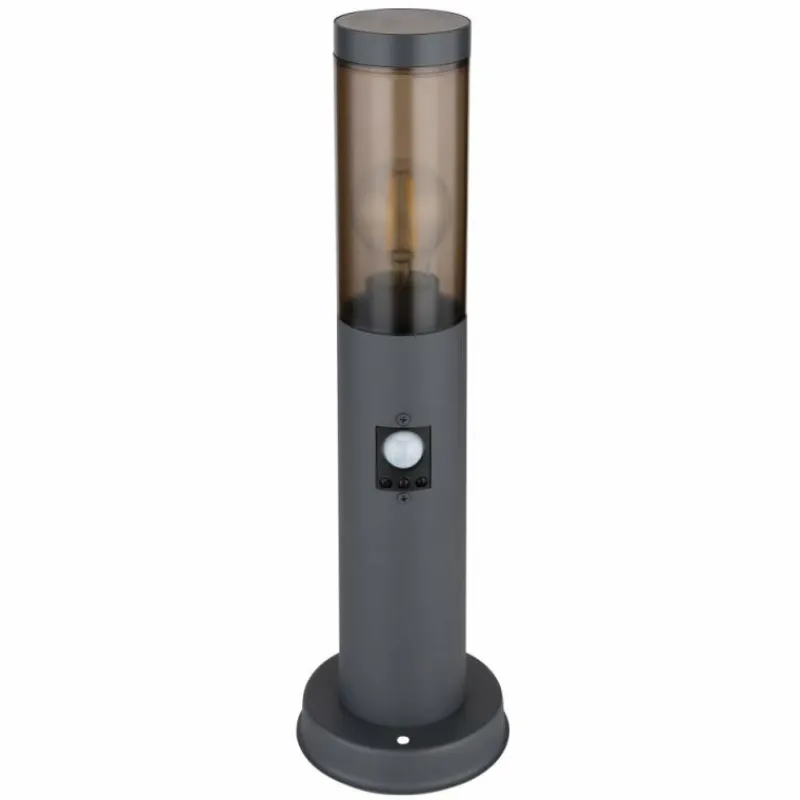 Suspension Verre Fumé-Luminaires Globo Lighting Borne lumineuse Globo BOSTON Anthracite, 1 lumière, Détecteur de mouvement