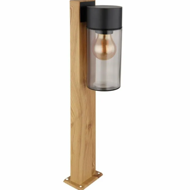 Suspension Verre Fumé-Luminaires Globo Lighting Borne lumineuse Globo ETSI Couleur bois, Noir, 1 lumière