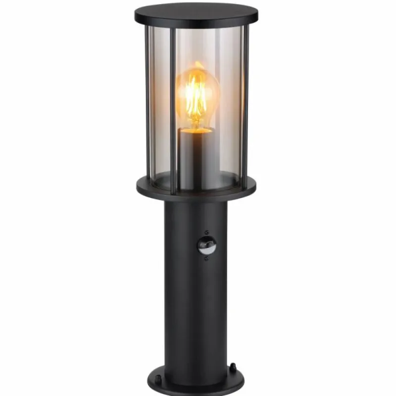 Suspension Verre Fumé-Luminaires Globo Lighting Borne lumineuse Globo GRACEY Noir, 1 lumière, Détecteur de mouvement