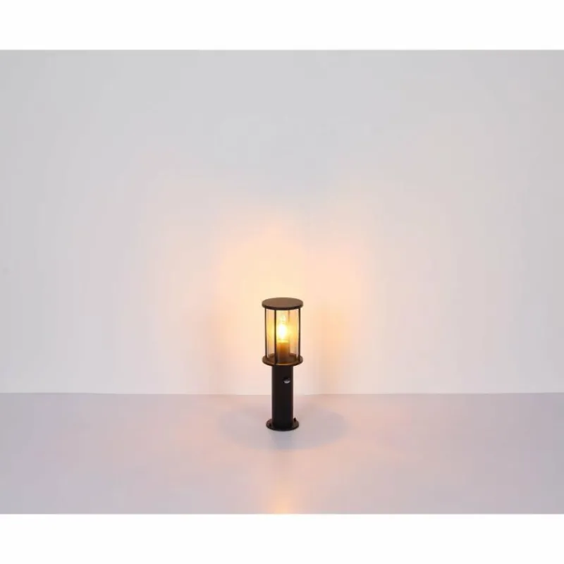 Suspension Verre Fumé-Luminaires Globo Lighting Borne lumineuse Globo GRACEY Noir, 1 lumière, Détecteur de mouvement