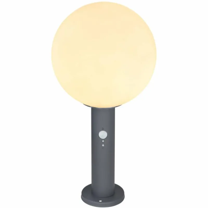 Luminaires Globo Lighting Borne lumineuse Globo OSSY Anthracite, 1 lumière, Détecteur de mouvement