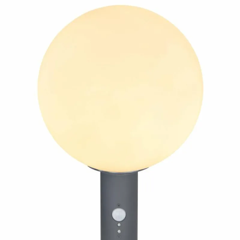 Luminaires Globo Lighting Borne lumineuse Globo OSSY Anthracite, 1 lumière, Détecteur de mouvement
