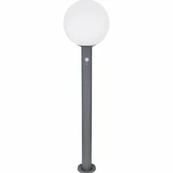 Luminaires Globo Lighting Borne lumineuse Globo OSSY Anthracite, 1 lumière, Détecteur de mouvement