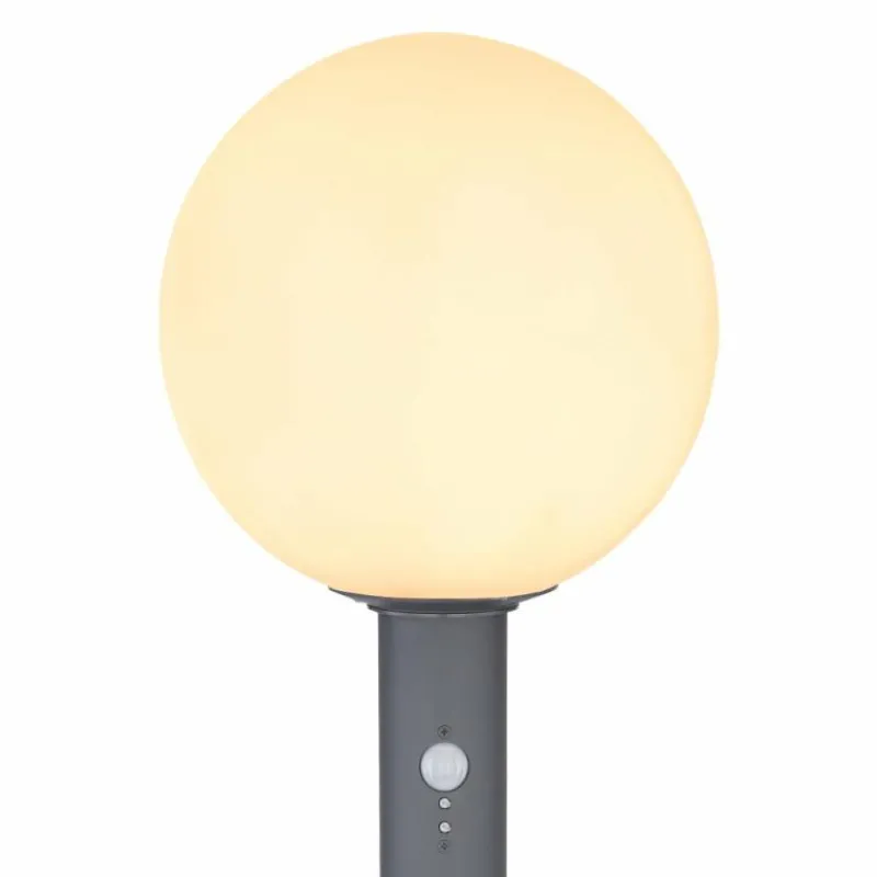Luminaires Globo Lighting Borne lumineuse Globo OSSY Anthracite, 1 lumière, Détecteur de mouvement