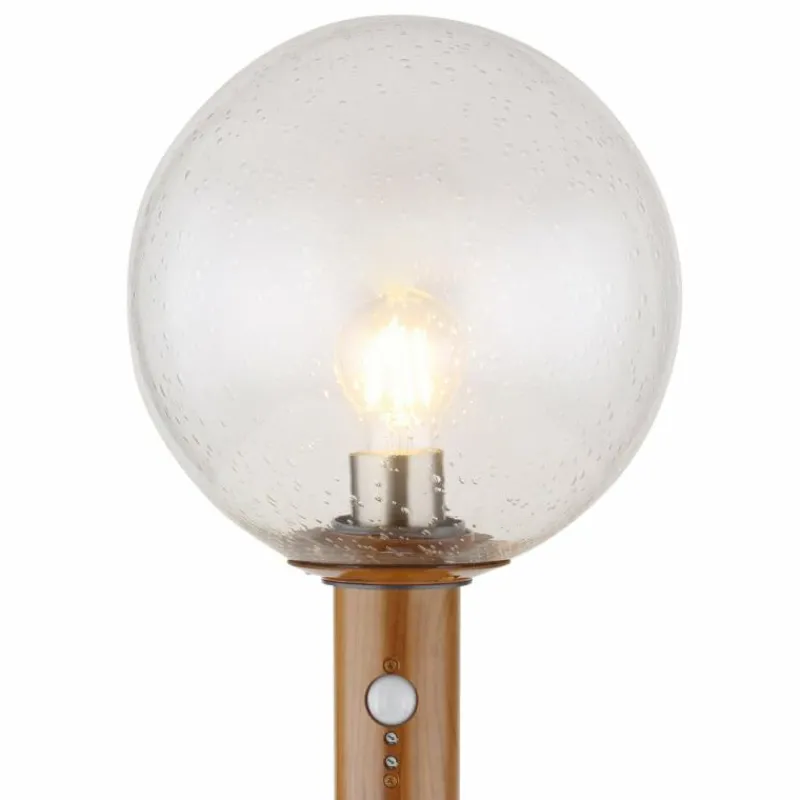 Lampes En Bois-Luminaires Globo Lighting Borne lumineuse Globo OSSY Couleur bois, 1 lumière, Détecteur de mouvement