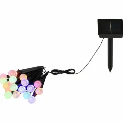 Luminaires Globo Lighting Borne lumineuse Globo SOLAR LED Noir, Transparent, 20 lumières, Changeur de couleurs