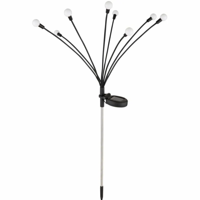 Luminaires Globo Lighting Borne lumineuse Globo SOLAR LED Acier inoxydable, Noir, 8 lumières