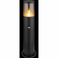 Suspension Verre Fumé-Luminaires Globo Lighting Borne lumineuse Globo XELOO Noir, 1 lumière, Détecteur de mouvement