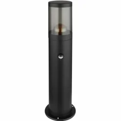 Suspension Verre Fumé-Luminaires Globo Lighting Borne lumineuse Globo XELOO Noir, 1 lumière, Détecteur de mouvement